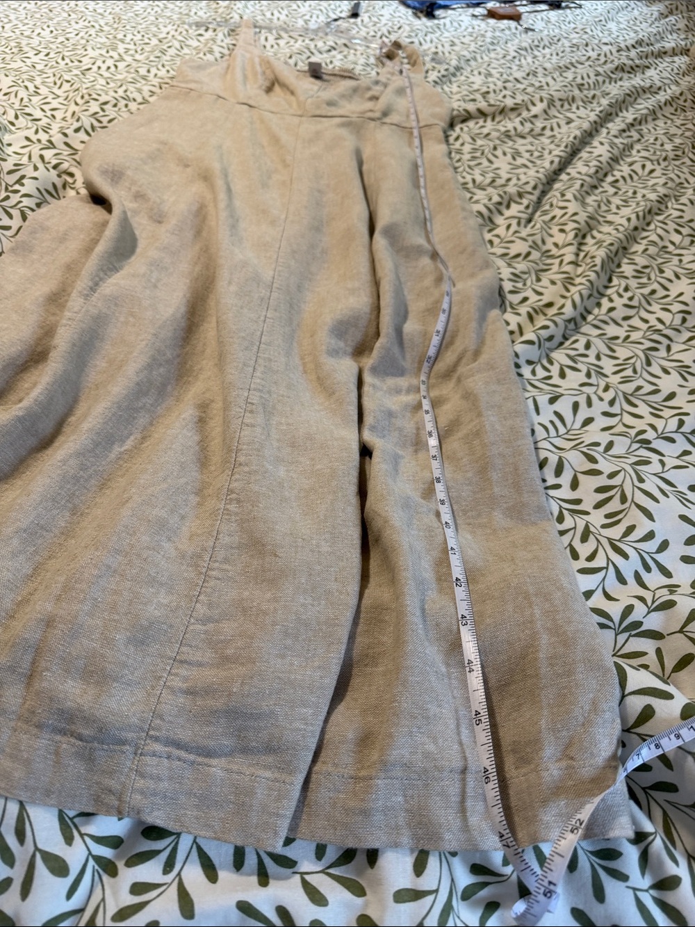 Beige Linen-Blend Sleeveless Midi Dress - Picture 6 of 8